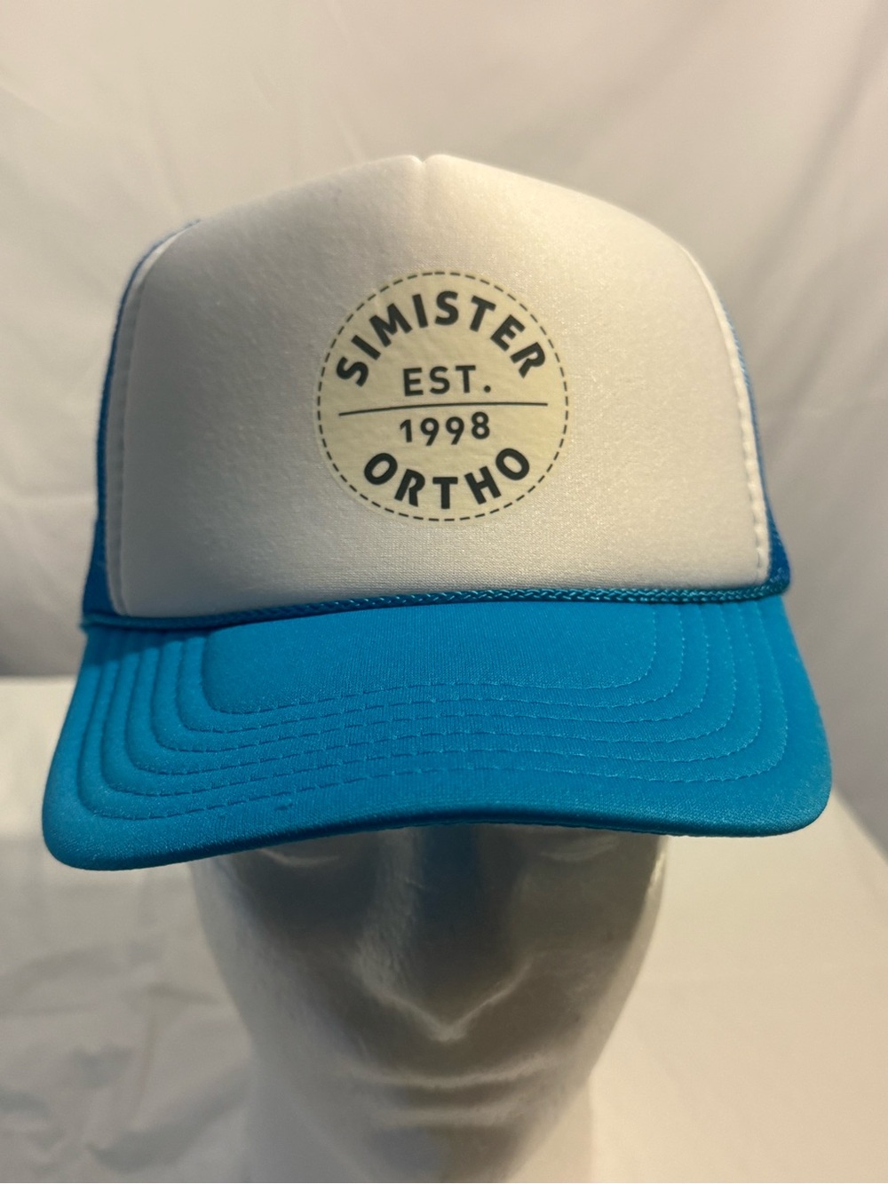 White & Blue Trucker Cap